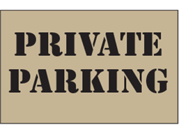 Private parking heavy duty stencil