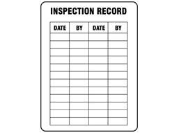 Inspection record label