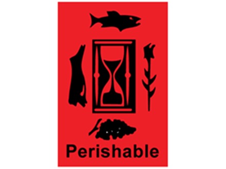 Perishable shipping label.