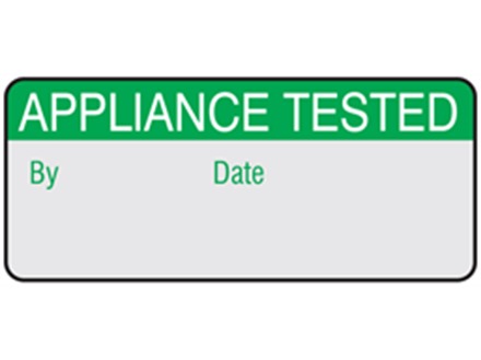 Appliance tested aluminium foil labels.