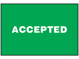 Accepted sign.