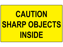 Caution sharp objects inside labels