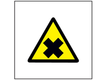 Caution harmful symbol safety sign.