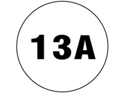 13 amp label