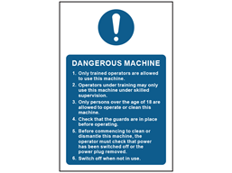 Dangerous machine safety sign.