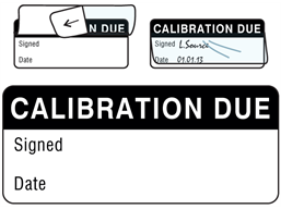 Calibration due write and seal labels.