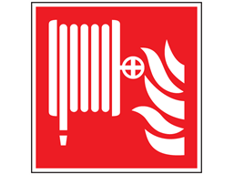 Fire hose reel symbol safety sign.