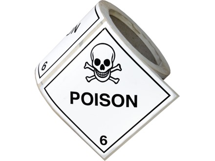 Poison, class 6, hazard diamond label