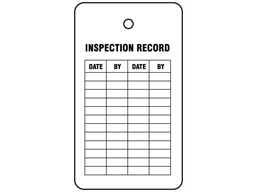 Inspection record tag.