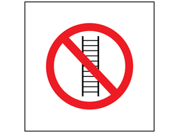 No ladders allowed symbol safety sign.