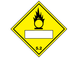 Oxidiser, oxidising agent 5.2, hazard diamond label (with write on panel)