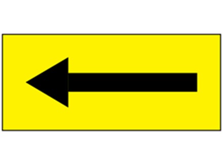 Safety and floor direction tapes, black arrow on yellow. 