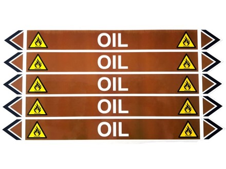 Oil flow marker label.