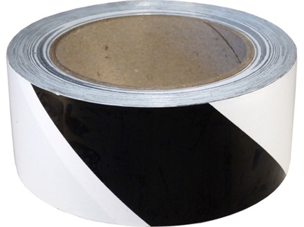 Safety and floor marking tape, black and white chevron. 