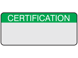 Certification aluminium foil labels.