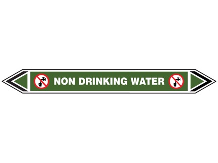 Non drinking water flow marker label.
