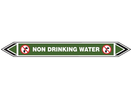 Non drinking water flow marker label.