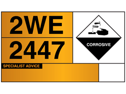 Hazchem tanker warning plate