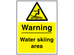 Warning water skiing area sign.