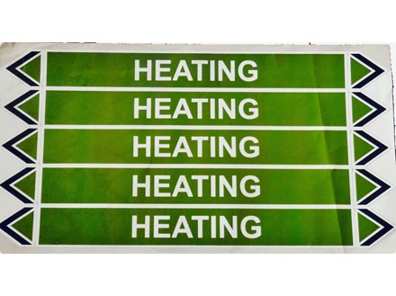 Heating flow marker label.