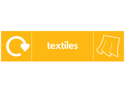 Textiles WRAP recycling signs