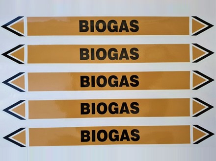 Biogas flow marker label.