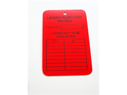 Ladder inspection record tag.