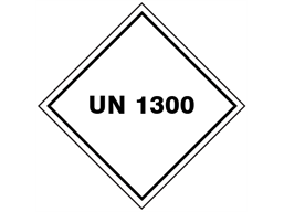 UN 1300 (Tars asphalt, road tar marking products ) label.