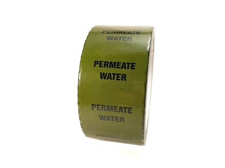 Permeate water pipeline identification tape.