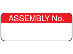 Assembly number maintenance label.