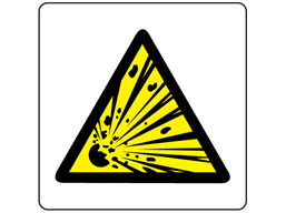 Caution risk of explosion symbol label.