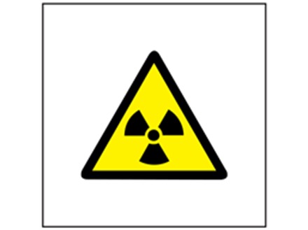 Radiation hazard symbol safety sign.