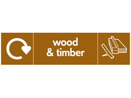 Wood and timber WRAP recycling signs