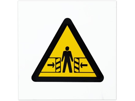 Entrapment hazard symbol safety sign.