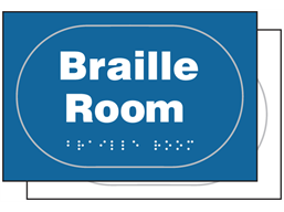 Braille room sign.