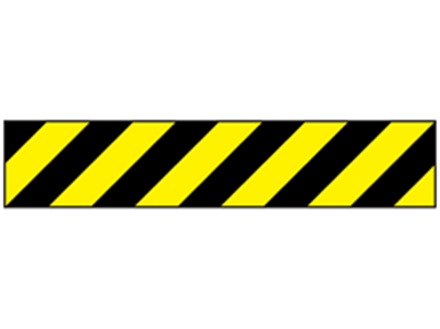 Heavy duty barrier tape, black and yellow chevron