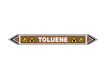 Toluene flow marker label.