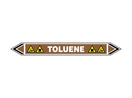 Toluene flow marker label.