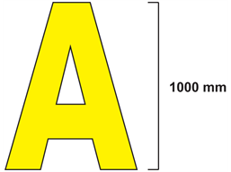 Thermoplastic letter and number marker, 1000mm high