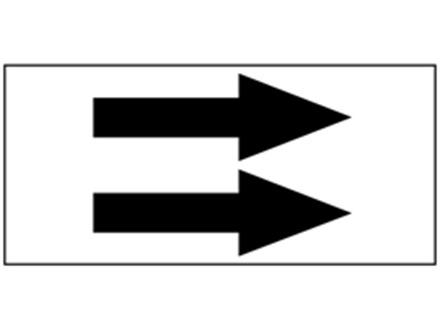 Flow direction arrows pipeline identification tape.