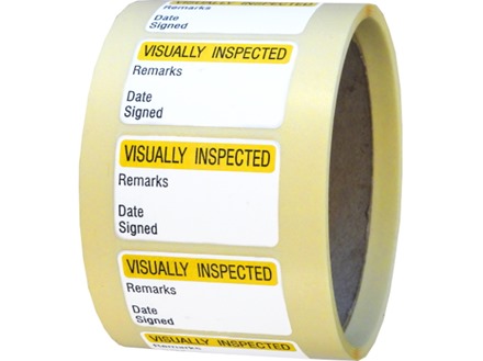 Visually inspected quality assurance label