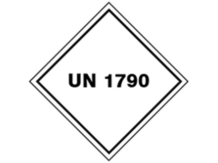 UN 1790 (Hydrofluoric acid) label.