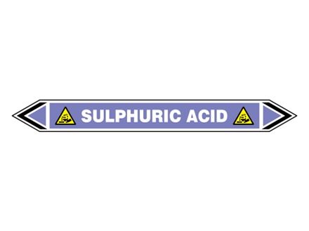 Sulphuric acid flow marker label.