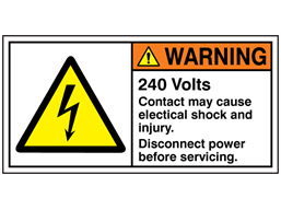 240 Volts label