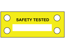 Safety tested cable tie tag.