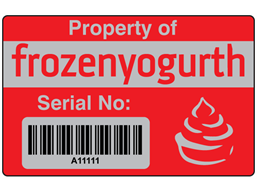 Scanmark foil barcode label (logo / full design), 32mm x 50mm
