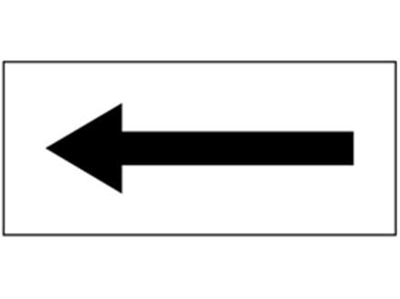 Safety and floor direction tapes, black arrow on white. 