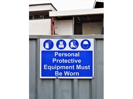 Approved personal protective equipment must be worn sign