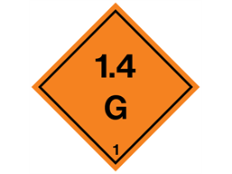 Explosive 1.4 G hazard warning diamond sign