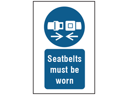 Use seat belt symbol and text safety sign.